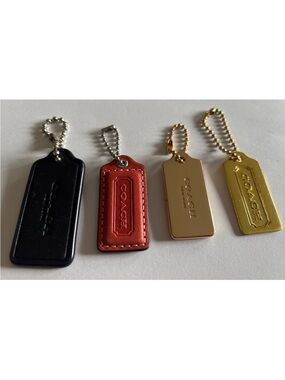 Coach women hang tags  bag Set in Black, Red, Gold (4-Piece)